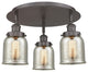 Bell-3 Light 17" Flush Mount-Oil Rubbed Bronze, Silver Plated Mercury Shade