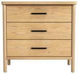 Company Lennon 34 in. W Rectangular 3 Drawer Rounded Leg Dresser, Light Brown