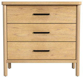 Company Lennon 34 in. W Rectangular 3 Drawer Rounded Leg Dresser, Light Brown