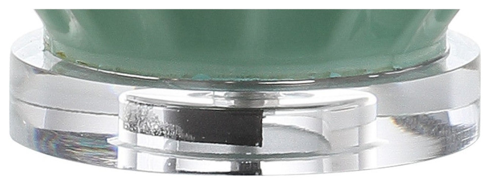 Faye 28" Glass Table Lamp, Seafoam Green