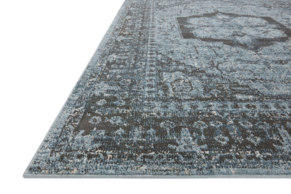 Loloi II Odette Sky / Charcoal 5'-3" x 5'-3" Round Accent Rug