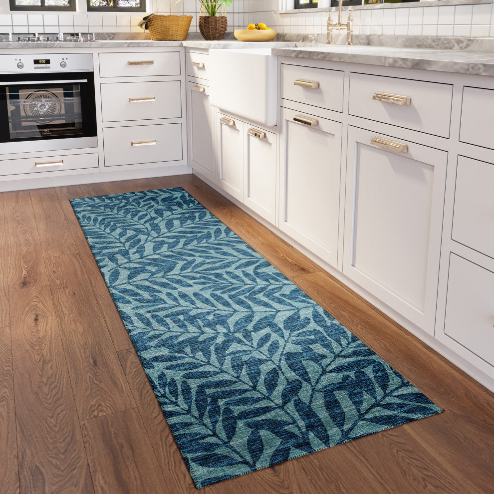 Indoor/Outdoor Sedona SN5 Denim Machine Washable 2'3" x 10' Runner Rug