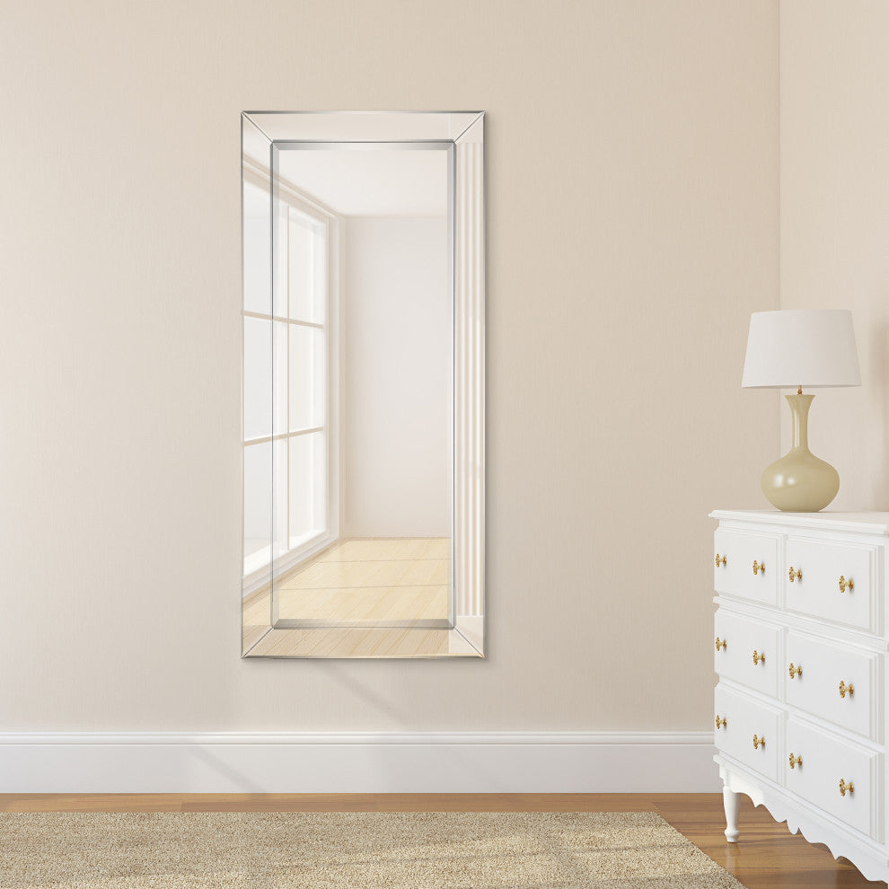Antique Beveled Rectangle Wall Mirror, 1" Beveled Center,24"x54" Bathroom Mirror
