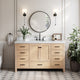 Cambridge 60" Single Bath Vanity With Italian Carrara Marble Top, Oak