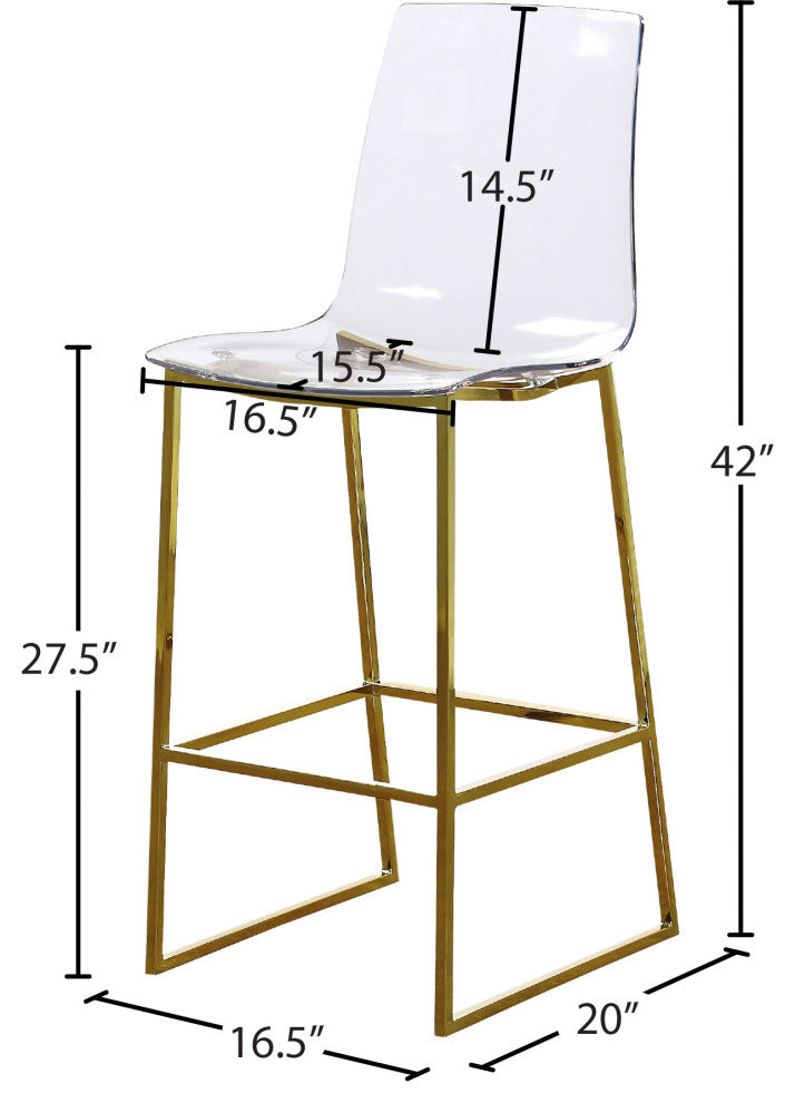 Lumen Metal/Acrylic Stool, Gold Base