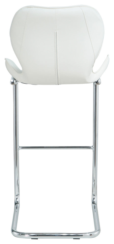 Modern PU 4 Bar chairs with Metal Legs for Dining,kitchen and Bar, White