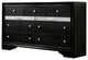 7 Drawers Wooden Dresser with Round Handle Design, Black