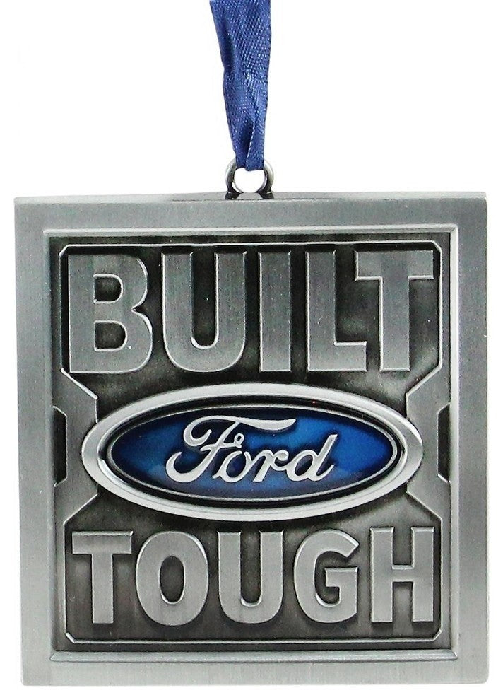 3" "Built Ford Tough" Nickel Plated Christmas Tree Ornament