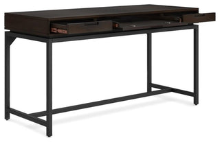 Banting SOLID HARDWOOD Modern Industrial 60 inch Wide Desk in Hickory Brown