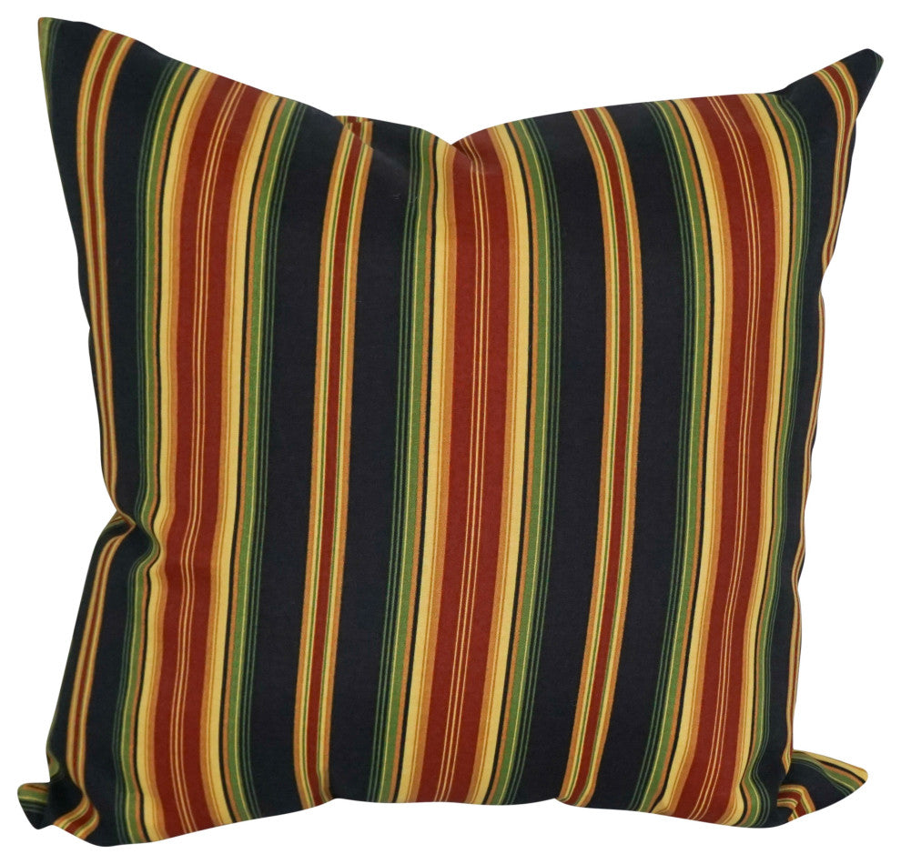 Outdoor Patterned Polyester 25" Jumbo Throw Pillows, Set of 2, Lyndhurst Raven