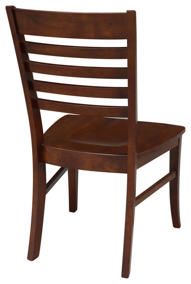Set of Two Roma Ladderback Chairs, Espresso