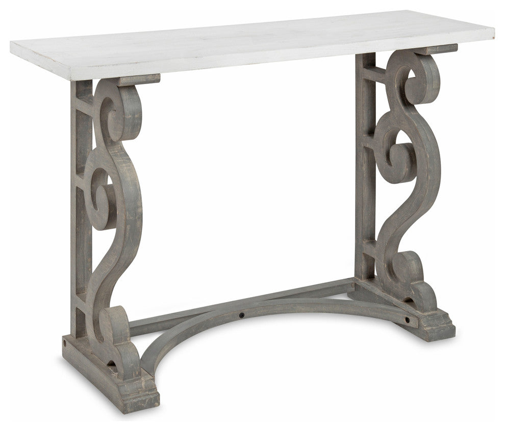 Wyldwood Wood Console Table, White/Gray 42x14x30