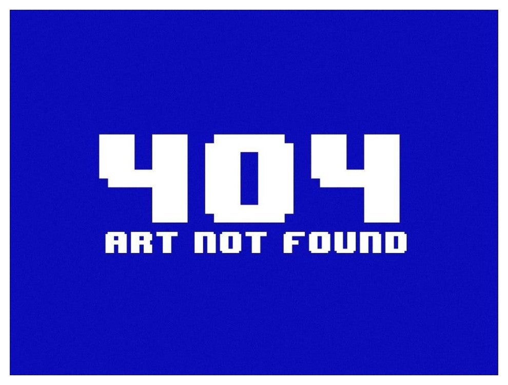 "Virtual Messages in the Real World - 404 Rectangle Blue" Paper Art, 50"x38"