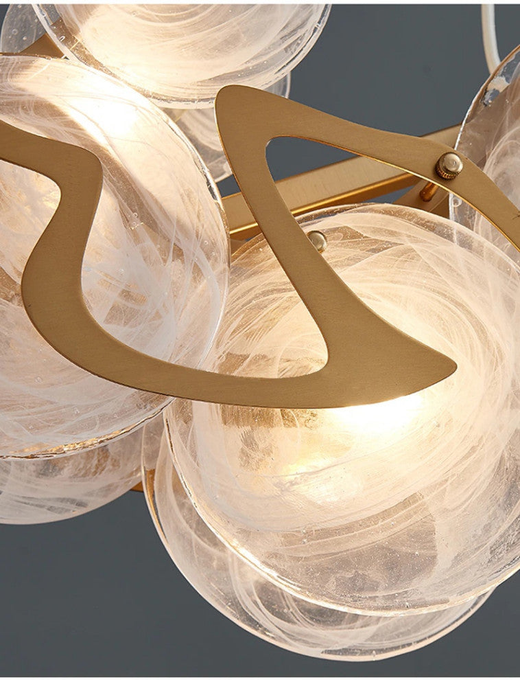 Modern gold glass chandelier for dining room, livimg room, bedroom