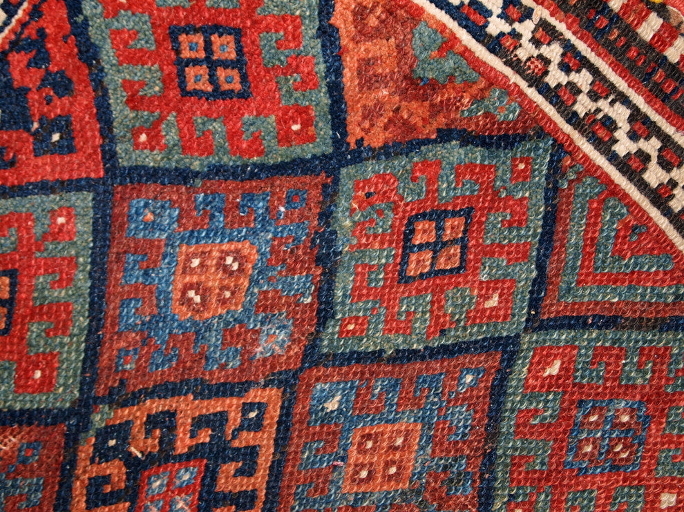 Handmade antique collectible Persian Kurdish bag 1.8' x 2.4' (56cm x 73cm) 1880s
