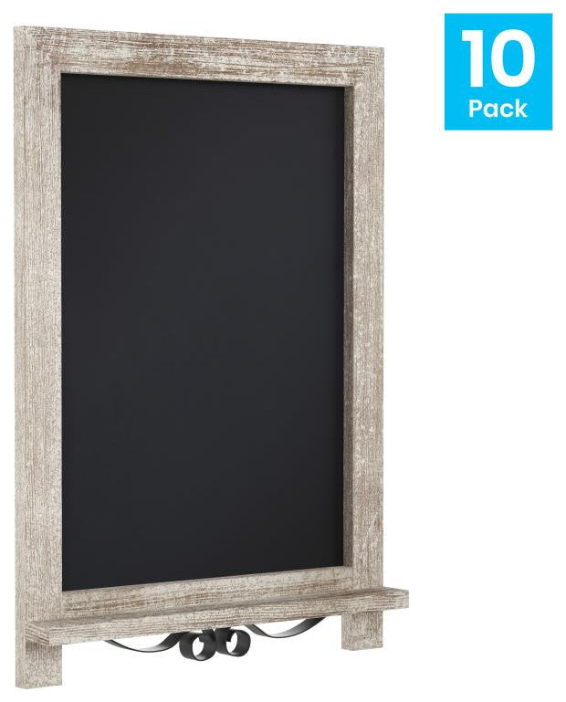 Canterbury Tabletop Magnetic Chalkboards, Set of 10, Weathered Brown, 12" X 17"