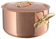Mauviel M''200 B 2mm Copper Stewpan With Lid & Brass Handles, 6.1-qt