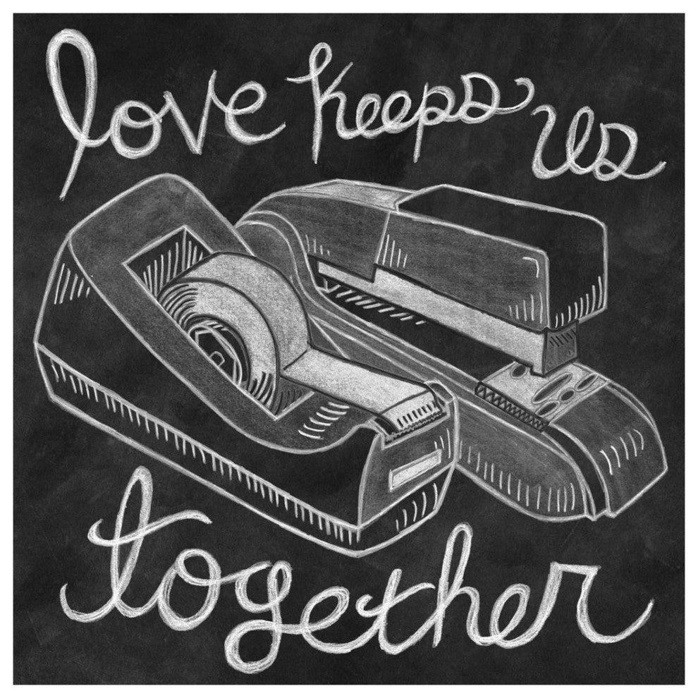 "Love Keeps Us Together Chalk" Digital Paper Print by Mary Urban, 38"x38"
