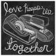 "Love Keeps Us Together Chalk" Digital Paper Print by Mary Urban, 38"x38"