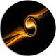 Fractal 3D Dancing Yellow Design, Abstract Art Round Metal Artwork, 23"