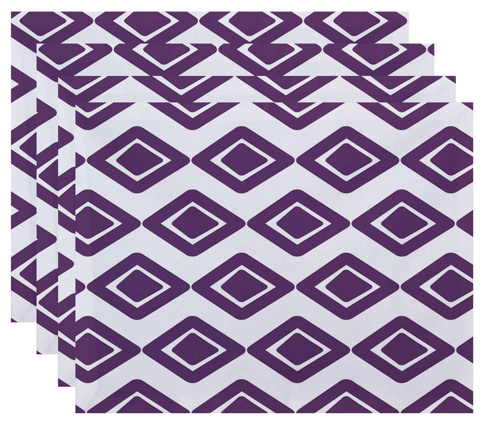 Diamond Jive 1, Geometric Print Placemat, Purple
