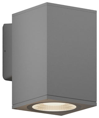 Sera LED Outdoor Square Wall Sconce, Down, Silver, 6"