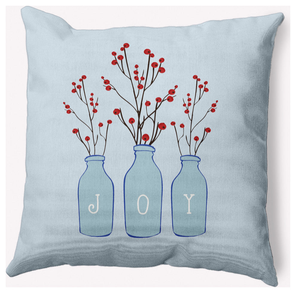 Joy Decorative Throw Pillow, Blue, 16"x16"