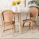 Neola Modern Bohemian Natural Rattan 2-Piece Dining Chair Set