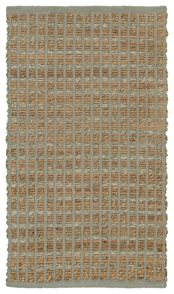 Geometric Gray Organic Jute Area Rug