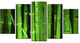 Green Bamboo Forest, Large Floral Canvas Art Print, 60"x32", 5 Panels