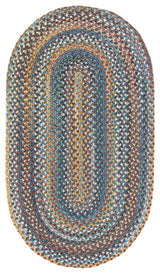 Kill Devil Hill Braided Oval Rug, Medium Blue, 8'x11'