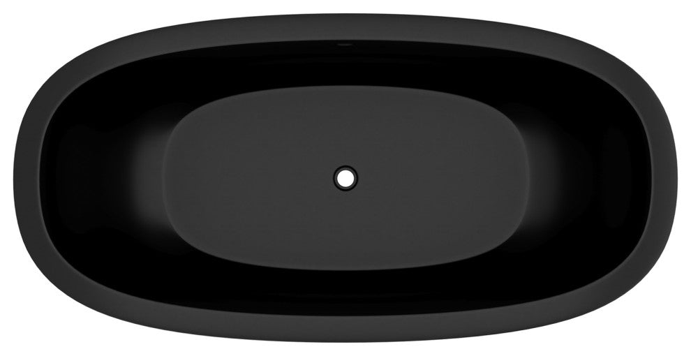 Avalon NativeStone Freestanding Soaking Tub, Charcoal, 72"