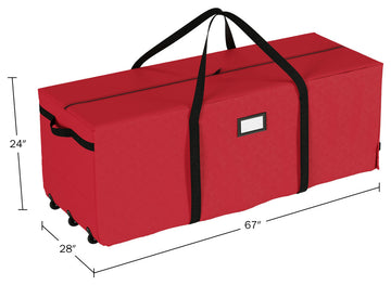 Rolling Christmas Tree Storage Bag For 12' Artificial Trees With Wheels