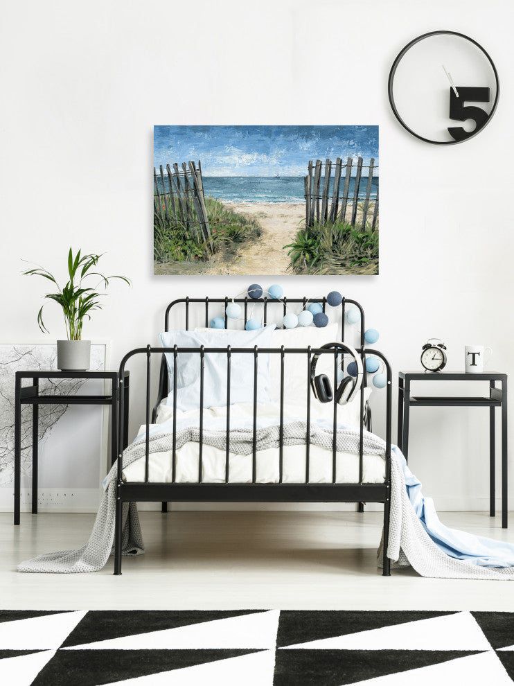 "Lone Sailboat" Painting Print on Wrapped Canvas, 60x40