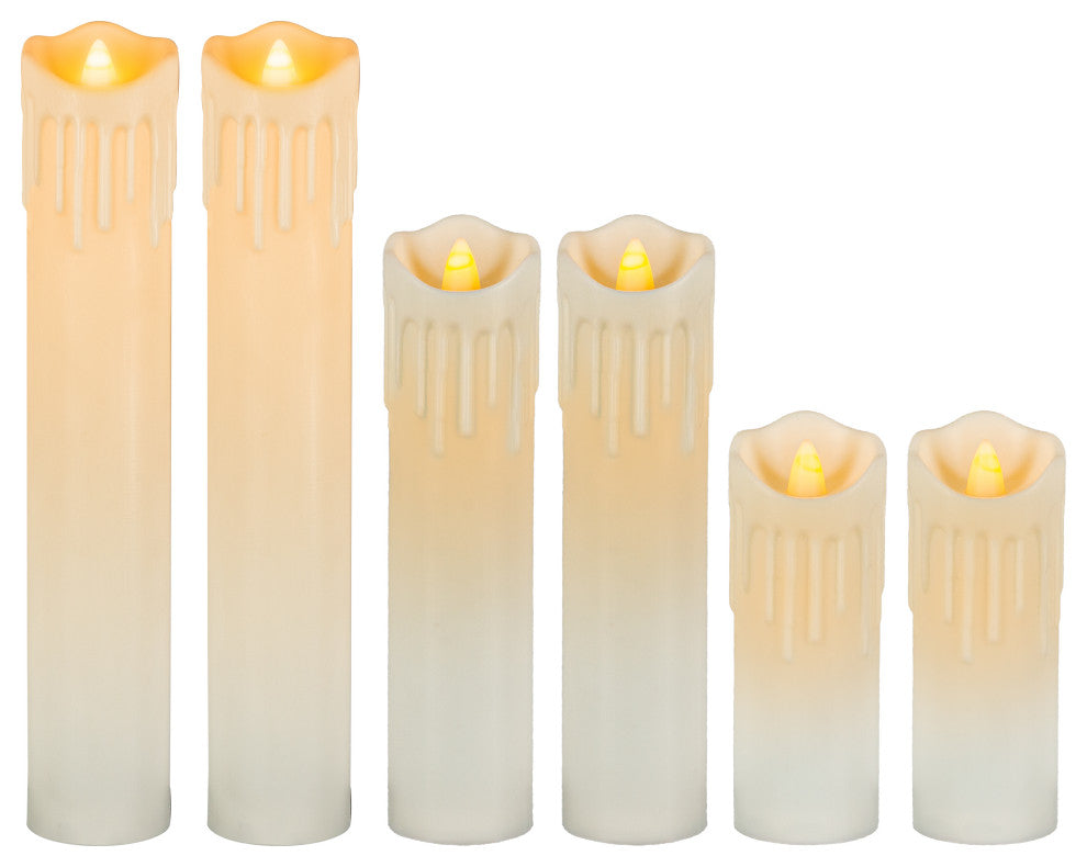 Set of 6, Battery Operated Lit Spooky Candles