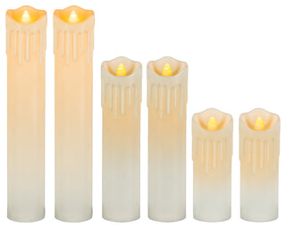 Set of 6, Battery Operated Lit Spooky Candles