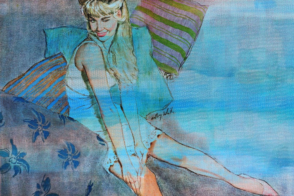 "Flirty Wink" Print on Canvas, 18"x12"