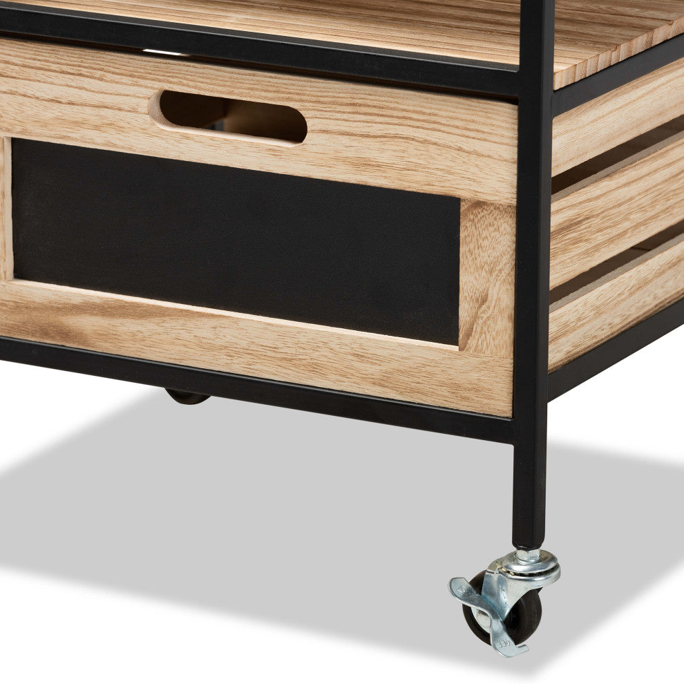 Sharma Modern Industrial Oak Brown 2-Drawer End Table