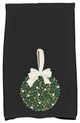 Mistletoe Me, Floral Print Kitchen Towel, Black, 18 x 30"