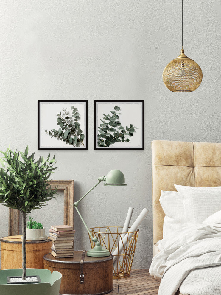 Eucalyptus Bloom Diptych, 2-Piece Set, 24x24 Panels