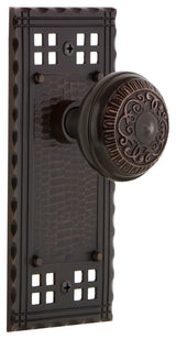 Craftsman Plate Passage Egg & Dart Knob, Timeless Bronze