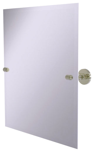 Frameless Rectangular Beveled Edge Tilt Mirror, Polished Nickel