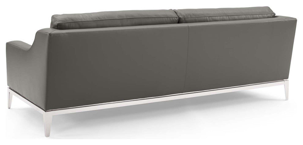 Armchair and Sofa Set, Leather, Gray, Modern, Living Lounge Hospitality