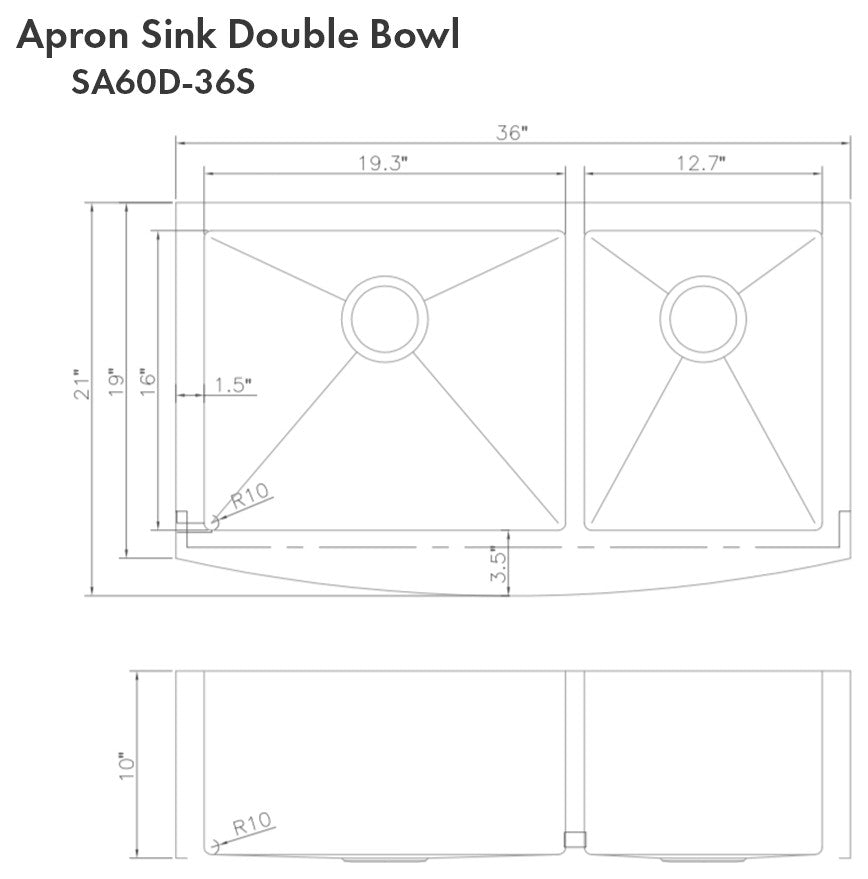 36" Courchevel Double Bowl Fingerprint Resistant Stainless Steel Kitchen Sink