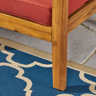 GDF Studio 4-Piece Parma Outdoor Wood Chat Set, Red