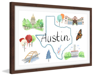 "Austin Sites" Framed Painting Print, 36x24