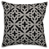 Black and White Geo Quatrefoil 20x20 Throw Pillow Cover