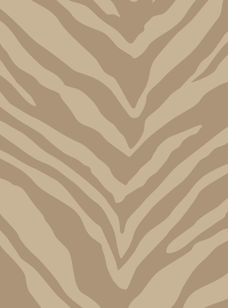 Zebra Print Peel and Stick Vinyl Wallpaper, Khaki, 24"w X 60"h