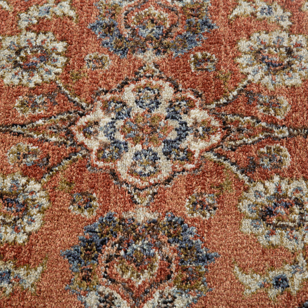 Jordan Bea Power-Loomed Polypropylene Area Rug, Orange, 6'7"x9'
