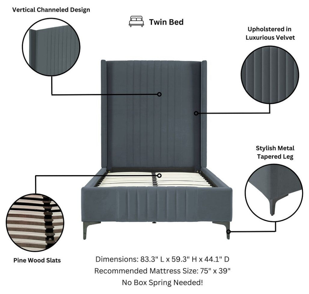 Manhattan Comfort Promenade Twin-Size Bed